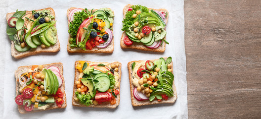 Assortment vegan sandwiches