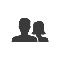 user profile icon. silhouette of man and woman