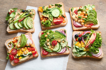 Assortment vegan sandwiches