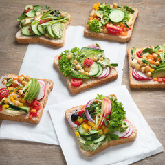 Assortment vegan sandwiches