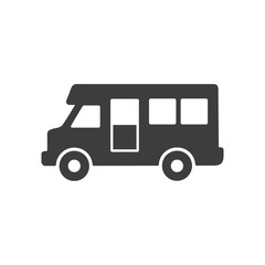 vector icon motorhome isolated on white