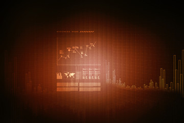 2d rendering Stock market online business concept. business Graph 