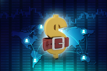 3d rendering Dollar symbol 