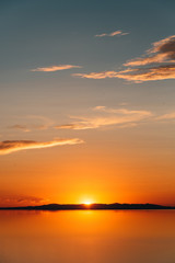 Sunset over the Great Salt Lake, from Antelope Island State Park, Utah