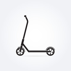 Scooter icon. Vector illustration of kick scooter.