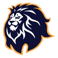 Lion Head Logo Vector Icon Sport Mascot Design