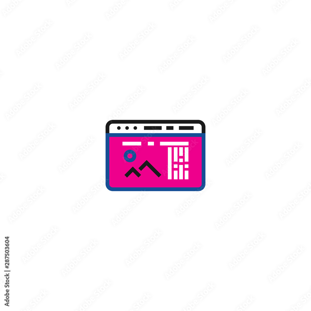 Poster site illustration line icon in flat style. outline symbol collection. graphic background communicati