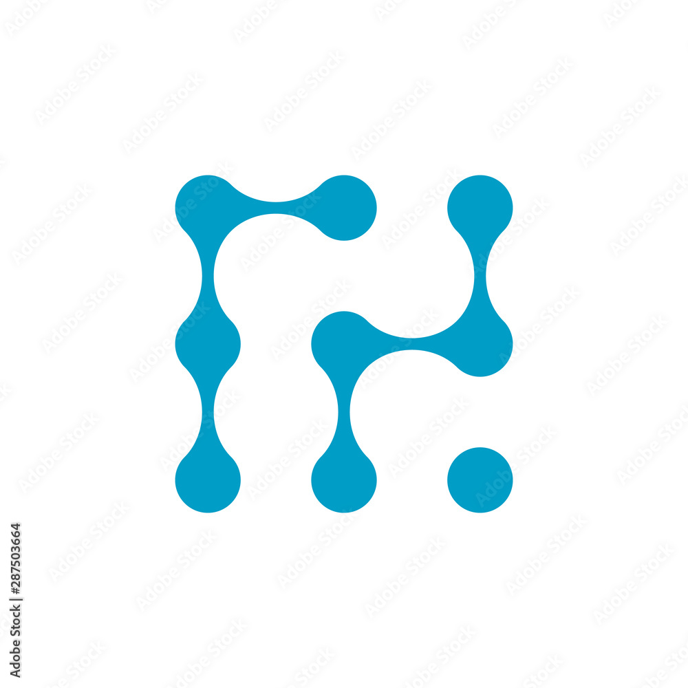 Aufkleber molecularor tech chain logo template with circle dot connection structure. stock vector illustration