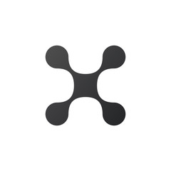 Molecular cross logo, atom nuclear logo fluid design. Stock Vector illustration isolated on white background