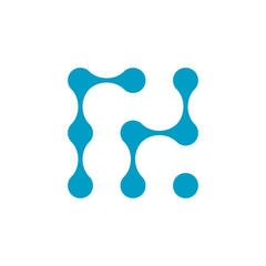 Fototapeta premium Molecularor tech chain logo template with circle dot connection structure. Stock Vector illustration isolated on white background