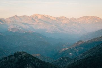 View from Mount Wilson at sunset, in Angeles National Forest, California