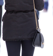 Black women bag on a chain