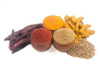 Image of spices isolated close up.