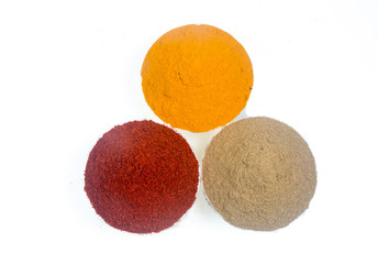 Image of spices isolated close up.