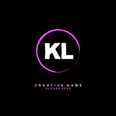 K L KL Initial logo template vector. Letter logo concept with background template.