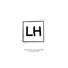 L H LH Initial logo template vector. Letter logo concept with background template.