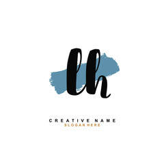 L H LH Initial logo template vector. Letter logo concept with background template.