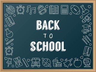 Back to school poster template, vector illustration