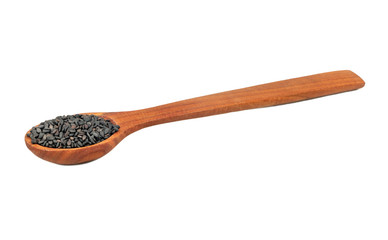 Black sesame in spoon