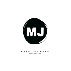 M J MJ Initial logo template vector. Letter logo concept with background template.
