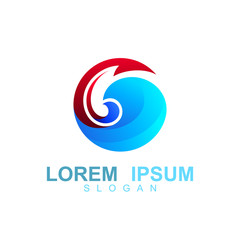 arrow logo business icons, created with overlapping colorful abstract wave and swirl shapes