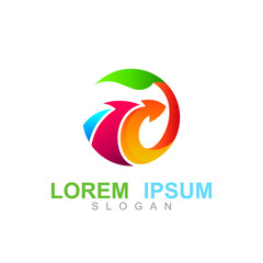 arrow logo with circle design illustration, leaf and arrow logo, medical icon, organic , life logo