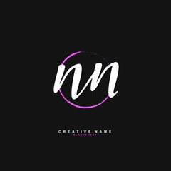 N NN Initial logo template vector. Letter logo concept with background template.