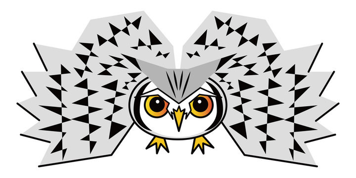 フクロウ お洒落なコノハズクさん ベクター イラスト Stock Vector Adobe Stock