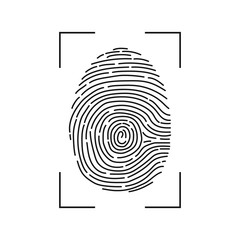 Unlock fingerprint scanning vector design illustration