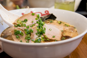 Ramen, Japanese style noodle , selective focus