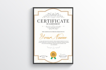3D Illustration and The perfect certificate template