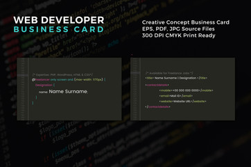 3D Illustration and Web Developer Business Card