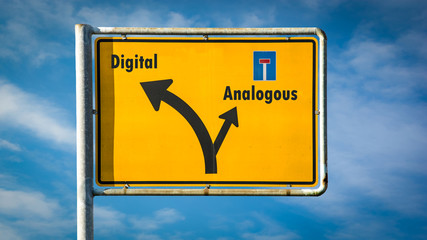 Street Sign to Digital versus Analogous