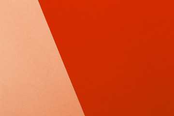 Paper red, orange empty background, geometrically located. Color blank for presentations, copy space.