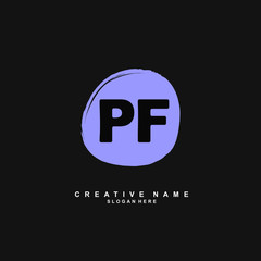 P F PF Initial logo template vector. Letter logo concept with background template.