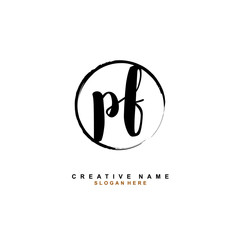 P F PF Initial logo template vector. Letter logo concept with background template.