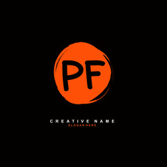 P F PF Initial logo template vector. Letter logo concept with background template.