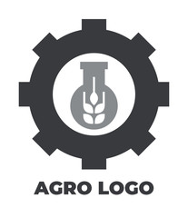Agro icon for your company logo. Vector black and white isolated illustration.