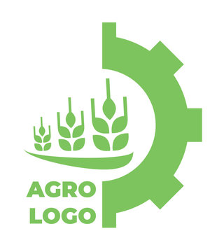 Logo template for agro company. Green vector isolated icon.