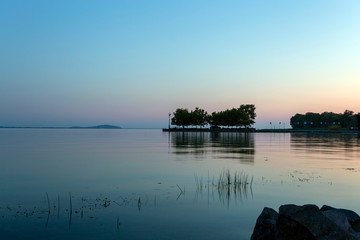 Lake Balaton at Revfulop on a summer evening.