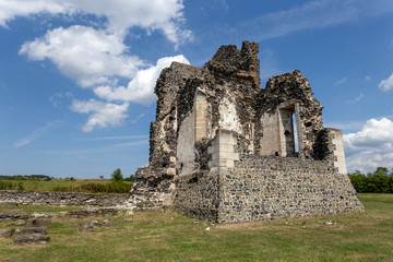 Fototapeta na wymiar Ruins of the medieval St. Andrew church in Taliandorogdi, Hungary.