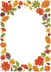 秋　紅葉　フレーム