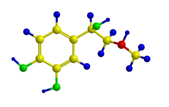 Molecular structure of adrenaline (epinephrine)