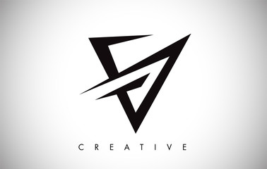 V Logo Letter. Creative V Letter Logo Icon Design with Monogram Line