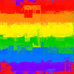 Obraz premium Vector image with imitation of grunge datamoshing texture.