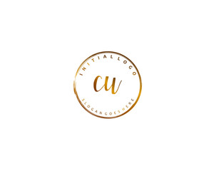 CU Initial handwriting logo vector