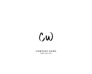 CW Initial handwriting logo vector