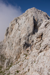 Fototapeta na wymiar Climbing part from peak Rjavina