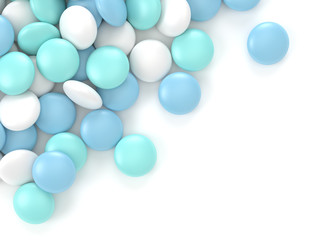 3d render of pills with place for text