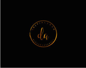 DA Initial handwriting logo vector